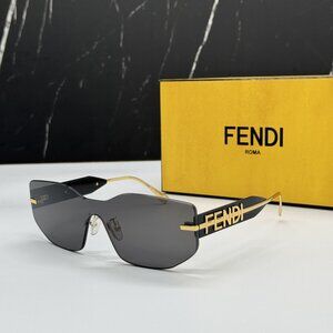 NEW FENDI GOLD GREY UNISEX SUNGLASSES FENDI FE40066U 30A